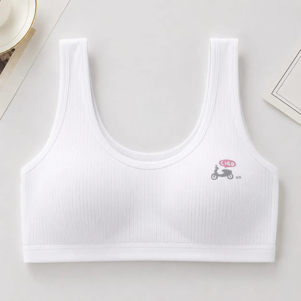 Girls Seamless Training Bra – Soft Ribbed Cotton Comfort Bra for Daily Wear
