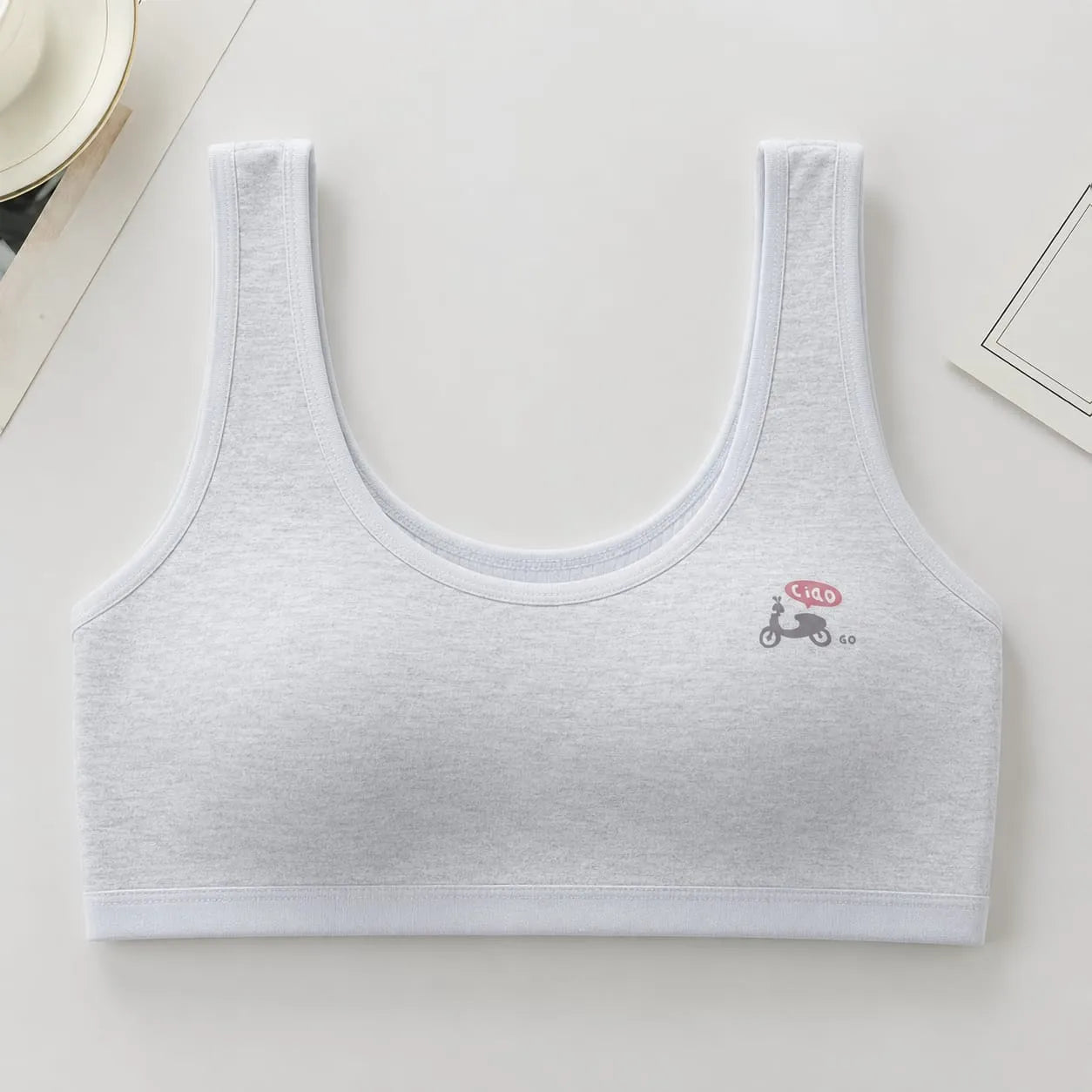 Girls Seamless Training Bra – Soft Ribbed Cotton Comfort Bra for Daily Wear