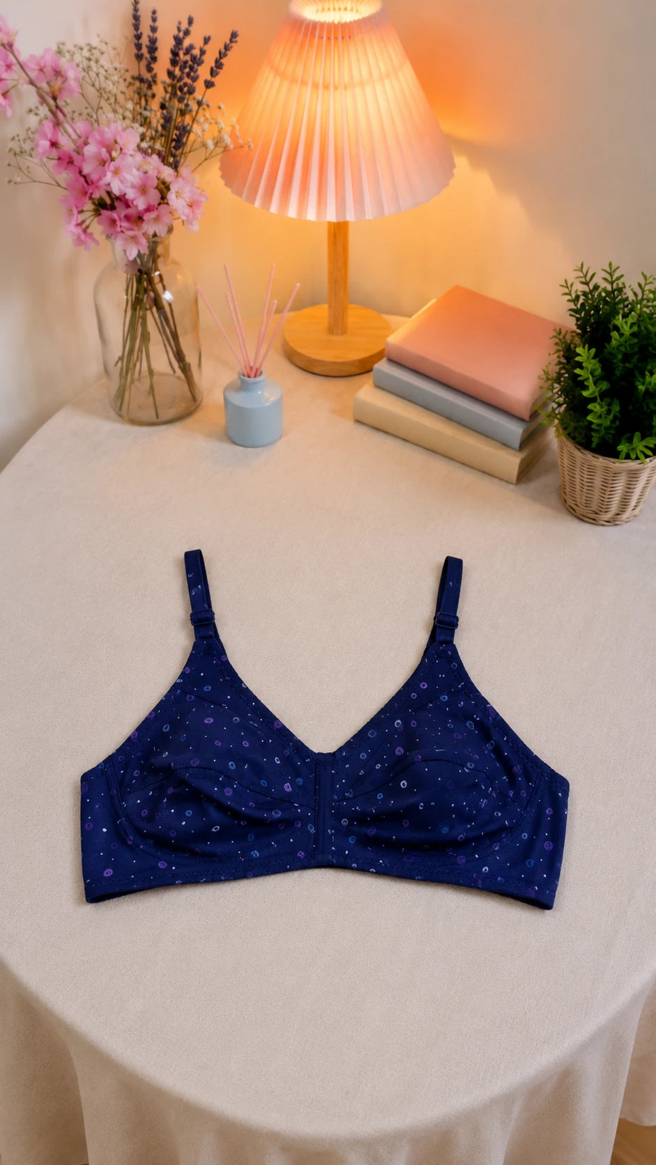 Women's Printed Cotton Comfort Bra – Wire-Free Everyday Support