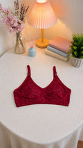Women's Floral Lace Comfort Bra – Wire-Free Full Coverage Bra