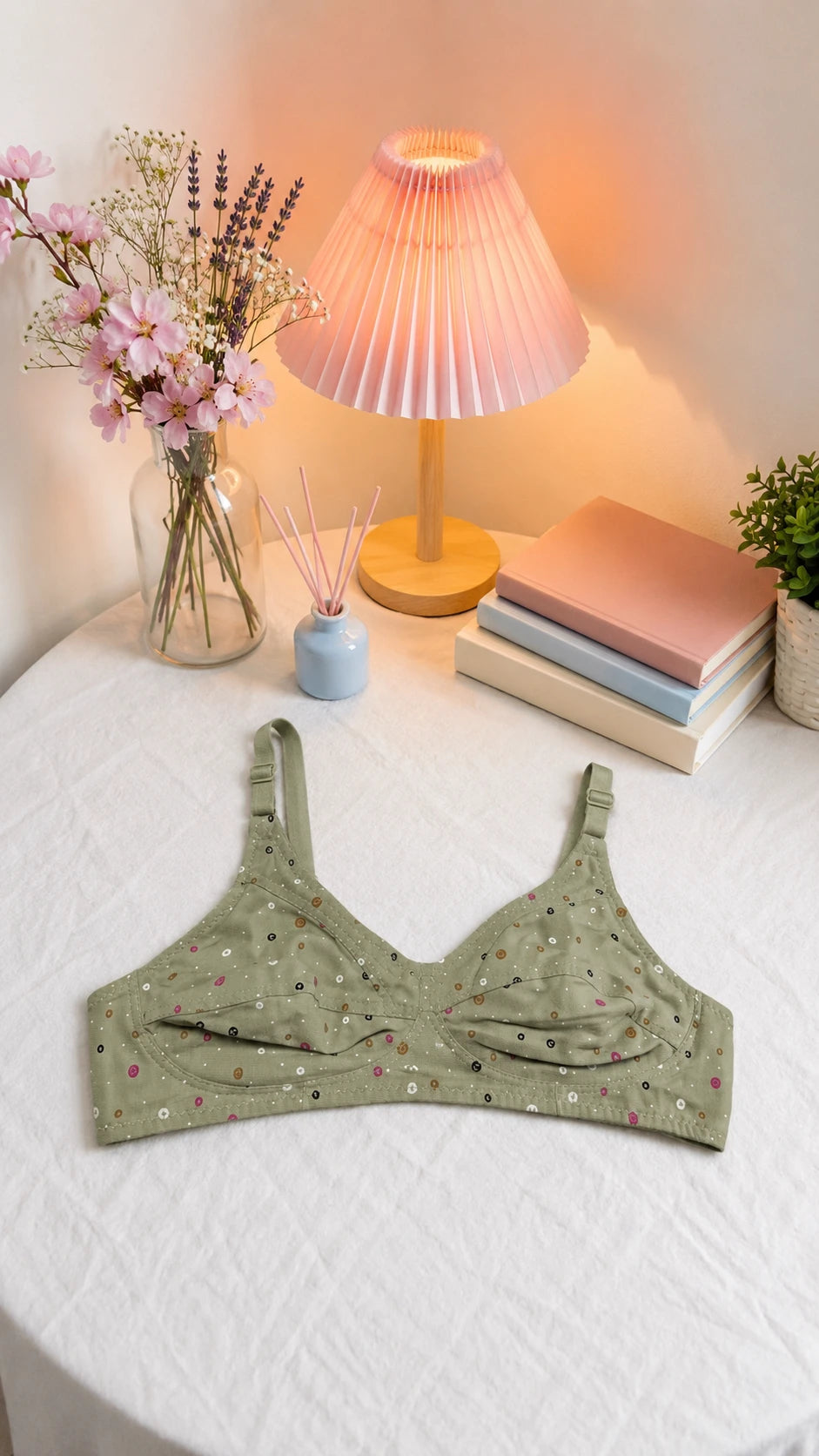 Women's Printed Cotton Comfort Bra – Wire-Free Everyday Support