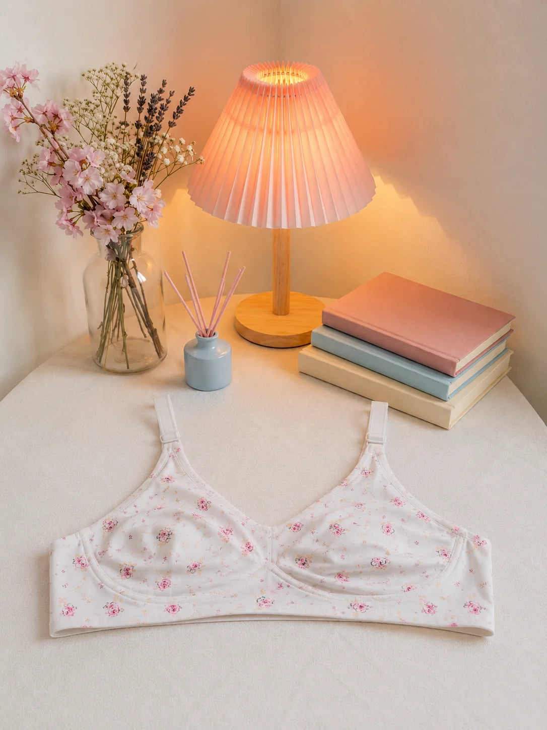 Women's Floral Cotton Comfort Bra – Wire-Free Everyday Support