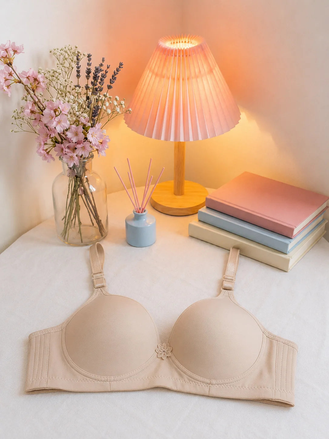 Women's Seamless Comfort T-Shirt Bra – Wire-Free Lightly Padded Everyday Bra