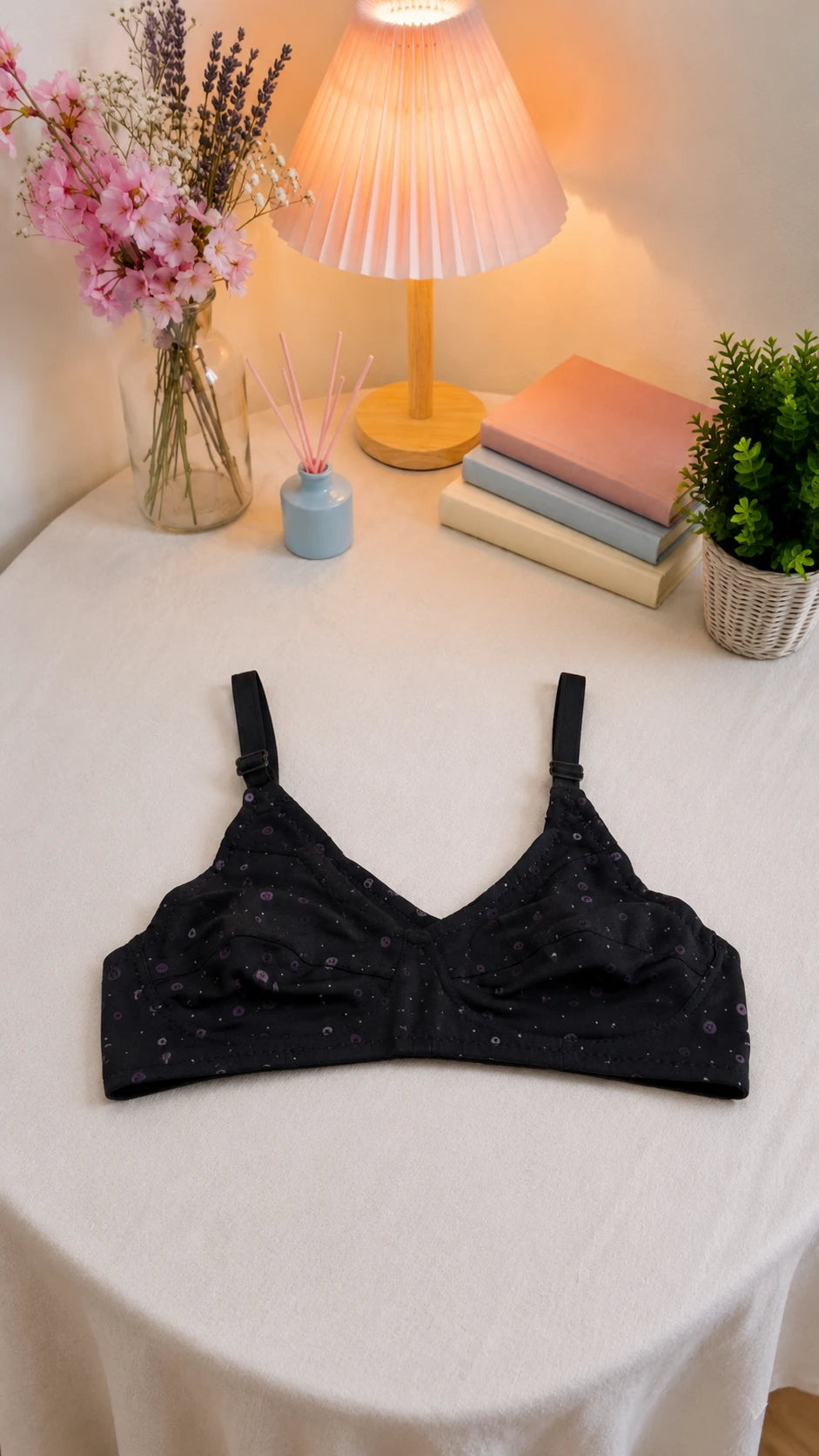 Women's Printed Cotton Comfort Bra – Wire-Free Everyday Support