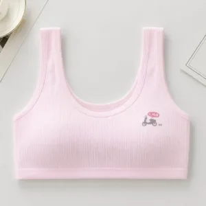 Girls Seamless Training Bra – Soft Ribbed Cotton Comfort Bra for Daily Wear