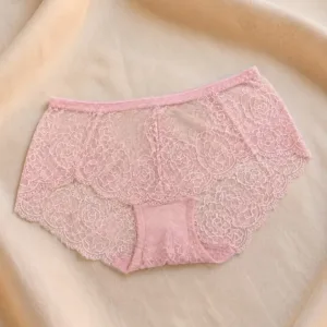Premium Floral Lace Boyshort Panty for Women – Soft Stretch Breathable Underwear